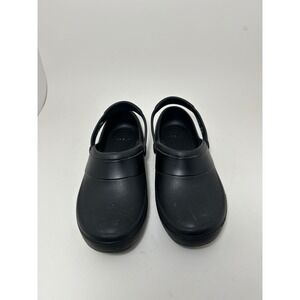 Crocs Mercy Work Clogs Black Slip‎ Resistant Nursing Shoes Womens Size 5 10876